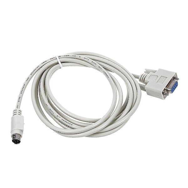 Db9p till 8p Mini Din RS232 Nedladdningskabel Vit 2,5m för PLC DVP-EH