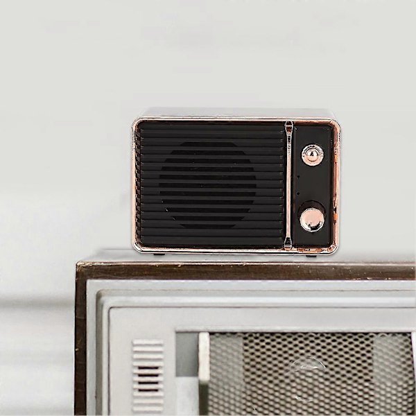 DW01 Mini Bærbar Vintage Bluetooth Micro USB Høytaler Med Innebygd 900mAh Batteri Svart