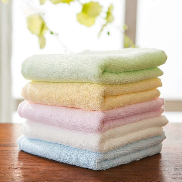 5 Pak Bambus Ansigtsklud Baby Vaskeklude Håndklæde Sæt til Badeværelse-Hotel-Spa-Køkken Multifunktionelle Ansigtshåndklæder Fingerspids Håndklæder & Vaskeklude 25x25cm