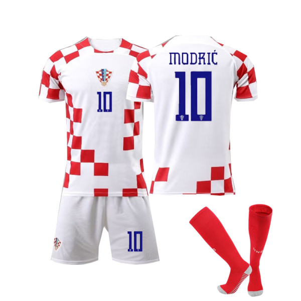 Fodboldtrøje til 2022 FIFA World Cup i Kroatien Hjemme Modric Fodboldtrøje 10# MODRIC 24