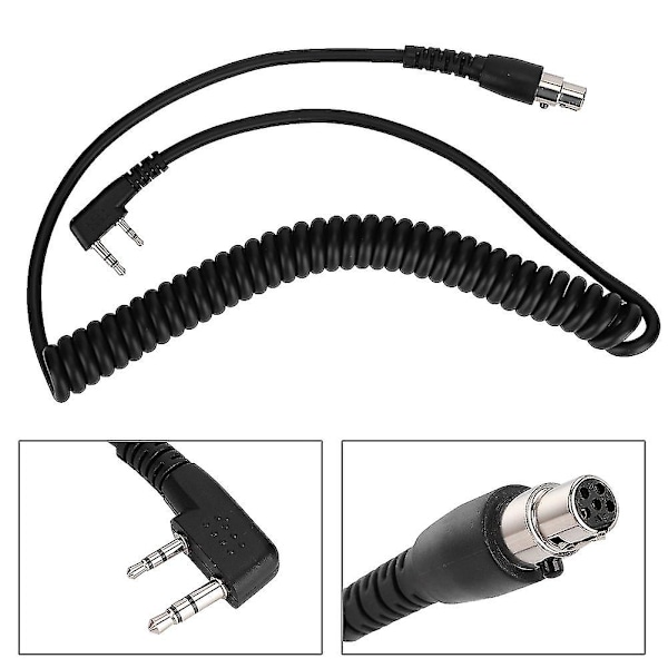 Kenwood/HYT/Baofeng/Relm To-vejs Radioer og Hovedtelefoner 2-polet til 5-polet Spiralledning