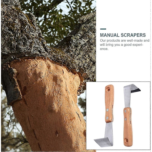 2 stk Sprekkeugrasrenser Sprekkeugrasverktøy Frukttrærbark Skraping Kuttere Hage Bark Skrapere Plen Hageverktøy (sølv) 19,5 cm