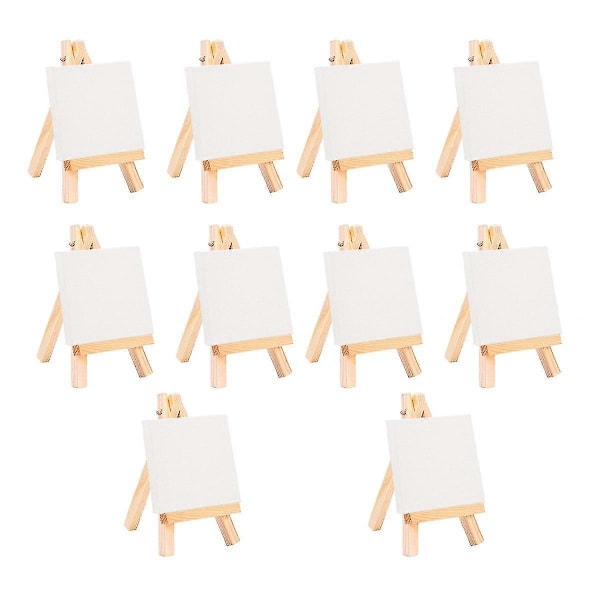 12 kpl Taiteilijan Mini Maalausteline + 3 tuuman x 3 tuuman Mini Canvas Set Maalaus Lasten Käsityö DIY Piirustus Pieni Pöytä