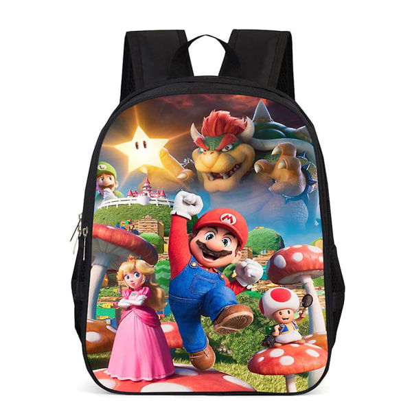 Børne Super Mario Print Rygsæk Skoletaske med stor kapacitet C