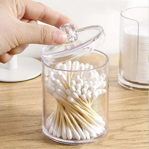 3 stk. Klar Akryl Vatpind Beholder Organizer Multifunktionel Holdbar Transparent Akryl Badeværelse Vatkugle Glas