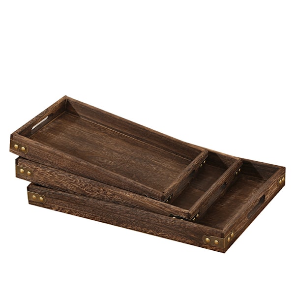 Puinen tarjotin, ruokailutarjotin kahvalla, ruokatarjotin, tee- ja kahvitarjotin, puinen ruokatarjotin - 40*28*4