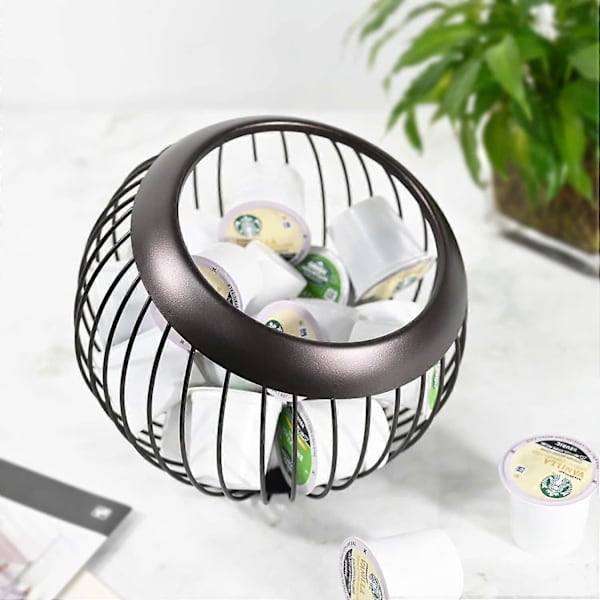 Kaffepodshållare, Stor Kapacitet K-Cup Hållare och Espresso Pod Hållare, för Förvaring och Espresso Kapsel Hållare (Brun)