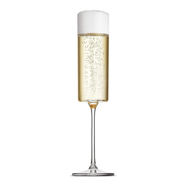 Champagne i Glass 4-pakke 6oz Champagnefløyter Sett med 4, Premium Kvadratiske Kant Blown Glass Vin Glass