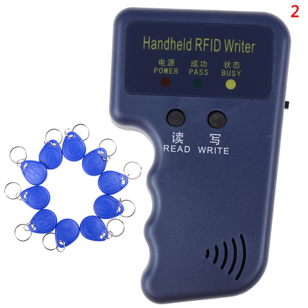 125KHz håndholder RFID-skrivare/kopiator/läsare/duplikator med 1 Blue Duplicator +10PCS ID Tags