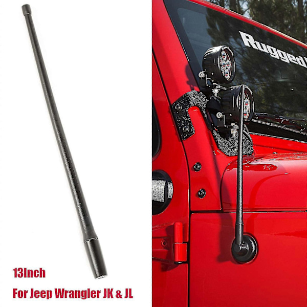 Antenne til Jeep Wrangler JK JKU JL JLU Rubicon Sahara Gladiator 13 Tommer Modtagelsesmast Adapter Biltilbehør 2007-2021