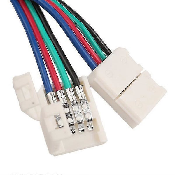 1 st 10mm 4-polig två-kontakt med kabel för SMD LED 5050 RGB-remsa