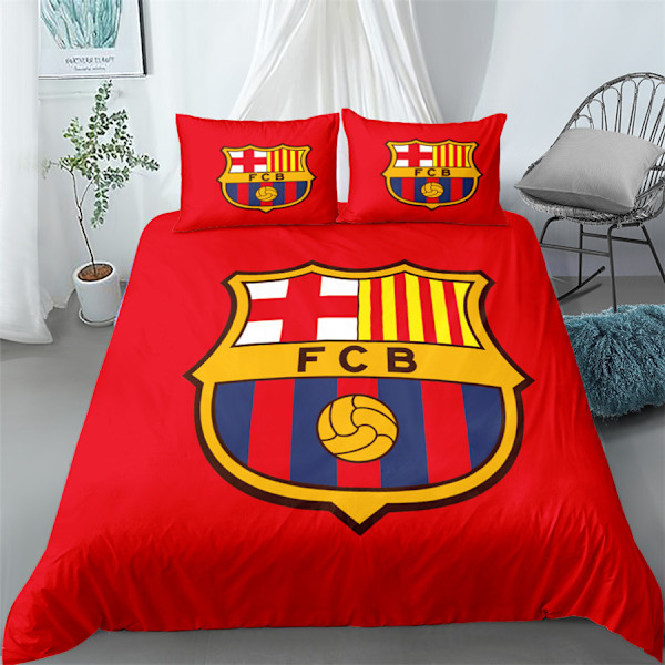 Australien 140*210 Barcelona 3D digitaltryck sängkläder tre-delad uppsättning fotbollsfan hemtextil täcke + örngott