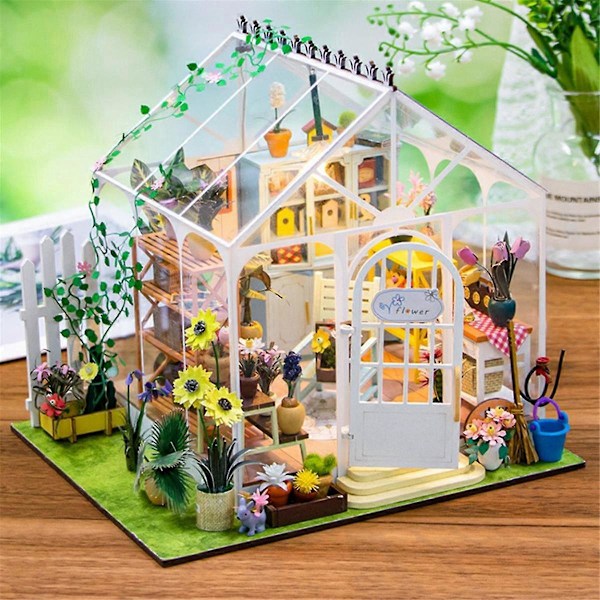 DIY Puutarhatalo Kirjanurkka Hyllyn Lisäosa Pienoisrakennussarjat Puinen Nukkekoti Kukkapuutarhahuone Kirjahylly A