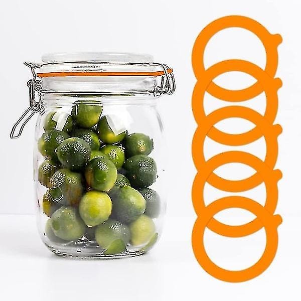 Erstatningspakninger i gummi for glasskrukker, lufttette tetningsringer for oppbevaringskrukker, gjenbrukbar silikon, lekkasjesikker