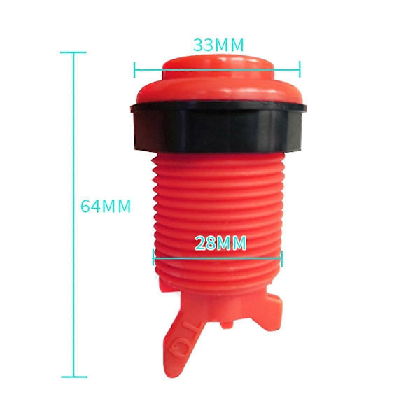 8 st Tryckknapp 28mm Mutter för Amerikansk Arkadspelsmaskin Joystick Noll Fördröjning Kontrollerdelar Maskin Gör-det-själv A