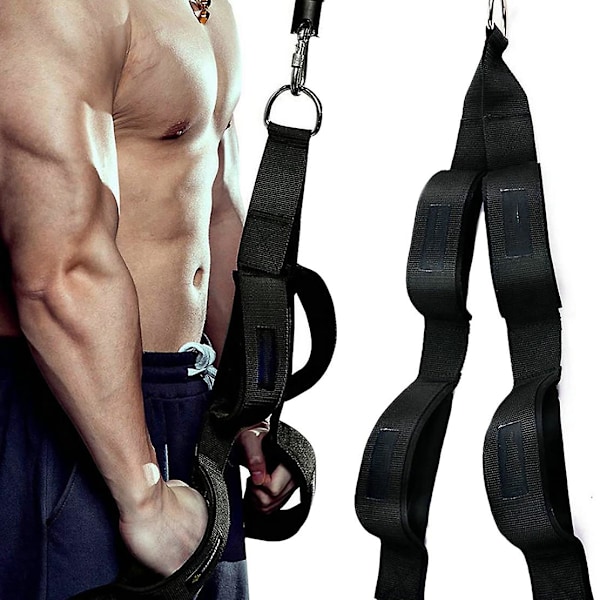 Tricepsrep för kabelmaskin med 2 handtag, Triceps Pull Down-rep för pushdowns, crunches, facepulls för professionella gym