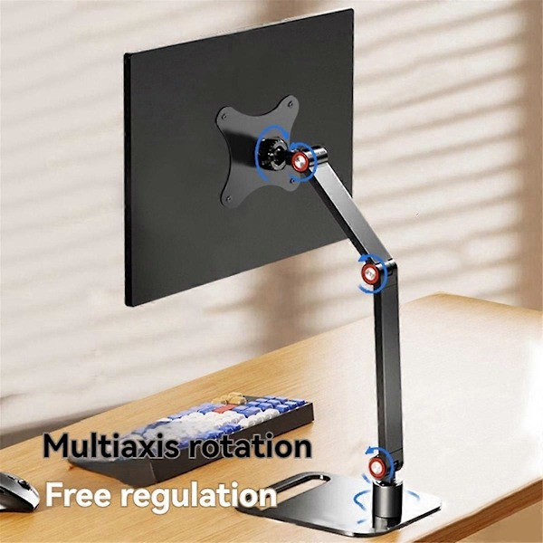 Monitorstativ Snabbfäste Aluminiumlegering Skrivbordsstativ för 17-25 Tums Monitorhållare Stödfäste