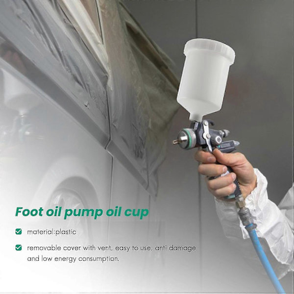 600 ml Plast Hvlp Färgkopp Behållare kompatibel med Sata Sprayer Koppkontakt Jet Färgspruta
