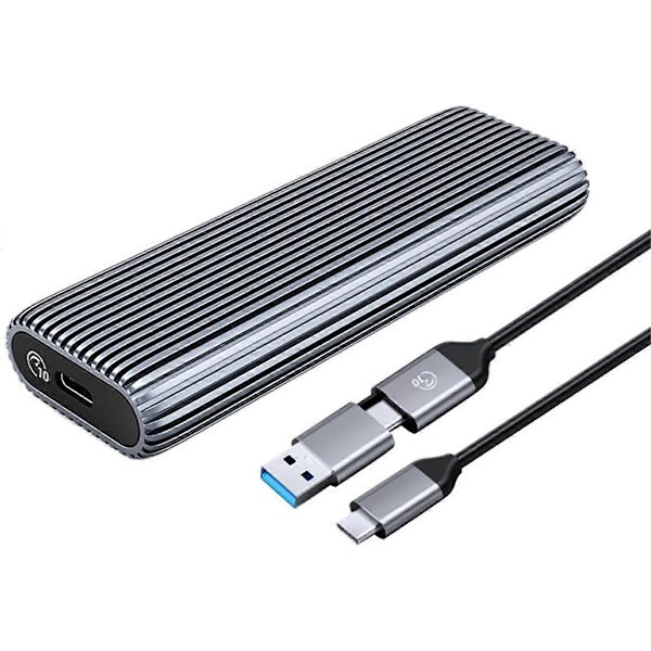 M.2 NVMe SSD-hölje, 10 Gbps aluminiumverktyg, stödjer UASP, PCIe typ C, M-nyckel Solid Sta