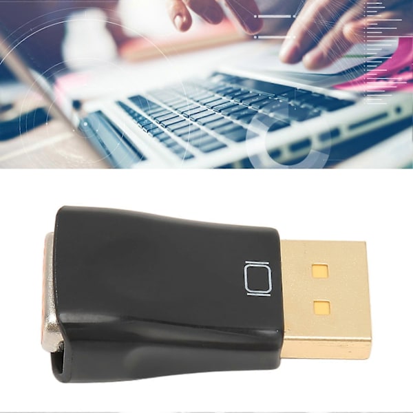 DisplayPort til VGA-adapter 1920x1080 60Hz DP til VGA-adapter Hann til Hunn-kontakt for datamaskinmonitor, projektor, HDTV