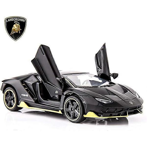 Sopii 1:32 Lamborghini LP770 -automallille, leluauto lapsille, ääni ja valo, vetävä auto, sinkkiseoslelu, poika- ja tyttölahja (musta)