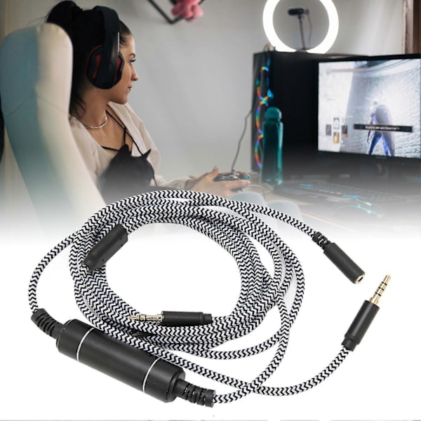 Chat Link Pro Kabel - Lydløs, Tapsløs Chat-Adapterkabel med Metallisk Isolasjon for Xbox One, PS4, Switch - 2,6 m