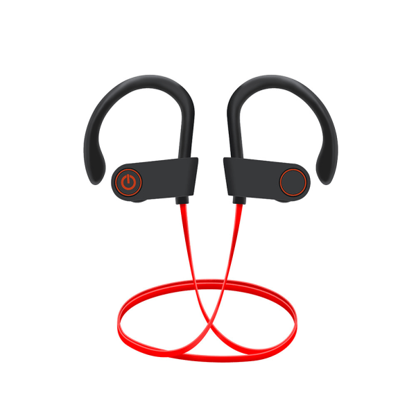 Trådløs musikk binaural stereo in-ear Bluetooth headset U8 hengende hals subwoofer hodetelefoner red