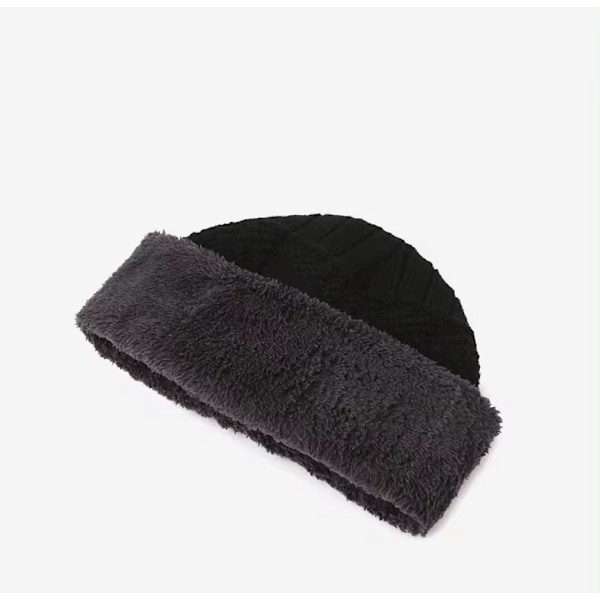 Mænds vinterdragt med varm og moderne strikket hue, jakke og handsker, one size fits all, akryl Khaki L