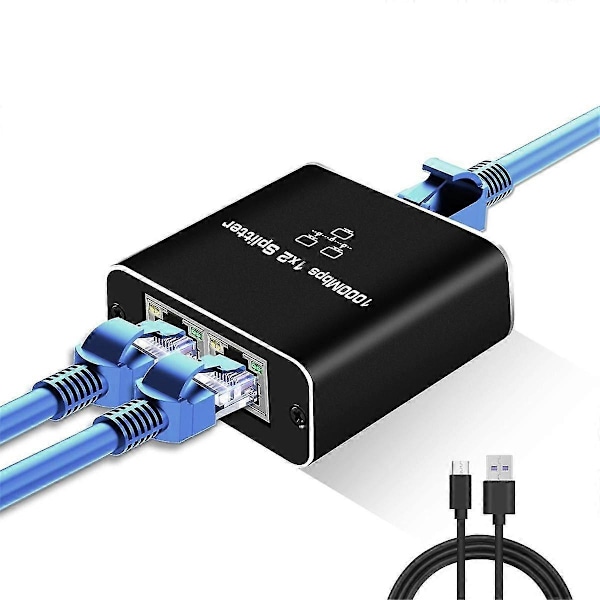 5-ports Gigabit Ethernet-switch med USB-strömkabel, 1000 Mbps Ethernet-delare 1 till 4 ut, kompatibel