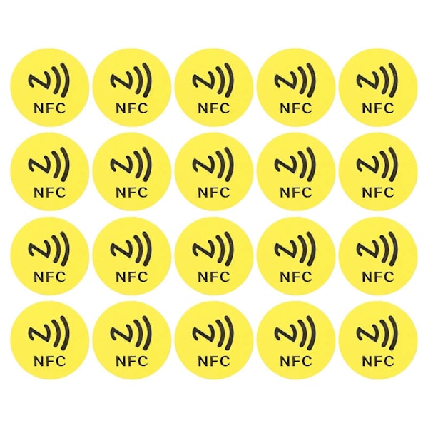 20 stk NFC-klistremerker 125KHz Anti-interferens ID Telefon NFC-klistremerke for tilgangskontroll Hjemmeassistenter Gul