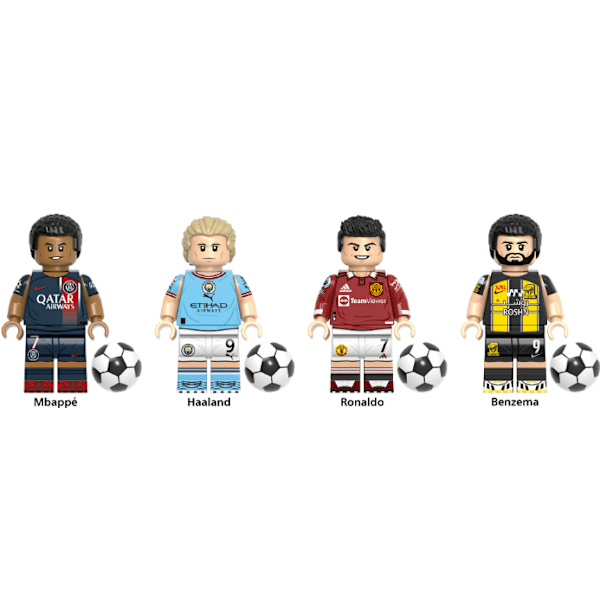 8 stk fotball byggeklosser minifigur leker