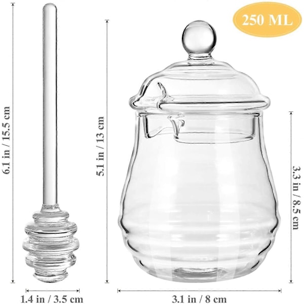 250 ml Server The Honey Pot Klar med Dykkeglass