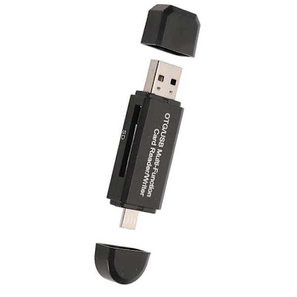 Minneskortsläsare Micro USB OTG USB Plug and Play Minneskortsläsare/skrivare för Windows för Android Telefon PC Svart