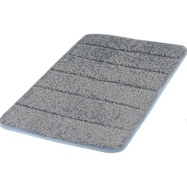 Badrumsmatta - Halksäker Bak, Korall Fleece Mjukhet, Hög Absorptionsförmåga (grå, 40x60cm) Jiujiuso -ZHENV