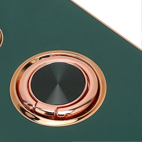 Mobiltelefonfodral Roséguld Elektropläterad Ring Telefonfodral Dam Ultra Tunn Mjuk TPU Telefonfodral för iPhone 13 Pro Mörkgrön