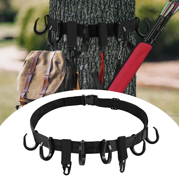 Treestand Strap Gear Polyester Plastic Metal Clip On Type Tree Stand Multi Hook Hanger for Outdoor Adventure Camping Hunting