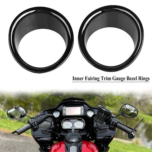 Glans Sort Måler Bezel Trim Ringe Passer til Road Glide FLTRX FLTRXS FLTRU