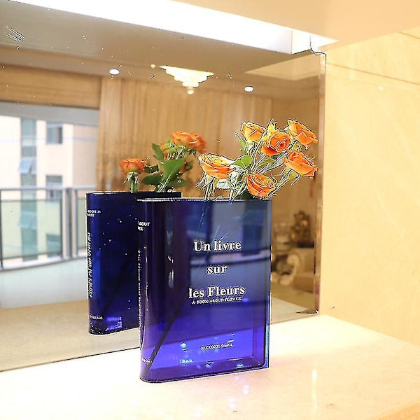 Klar Akryl Bok Vase, Unik Vase For Bokelskere, Nordisk Europeisk Moderne Hydroponisk Skrivebords Ornament Gave