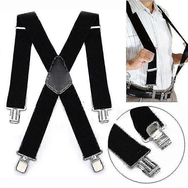 Menn 50mm Ekstra Brede Justerbare Elastiske Menn Hengebukser Seler Sa