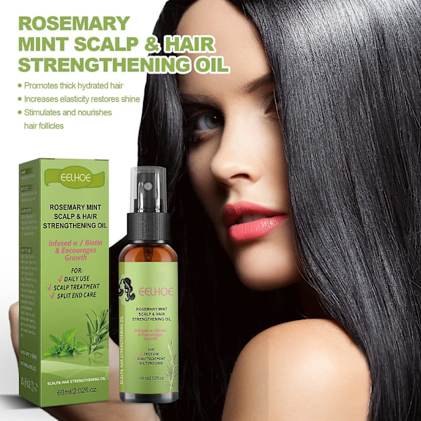 60ml Rosemary Hair Spray for Strong and Shiny Hair - Strengthens and Protects Against Hair Loss