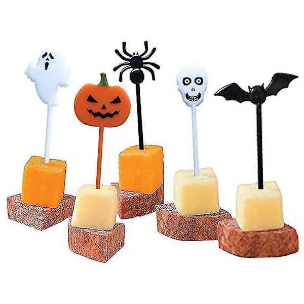 10-pack Lunchpick Halloween Fruktgaffel Cartoon Barnkaka Dessertpick Shytmv