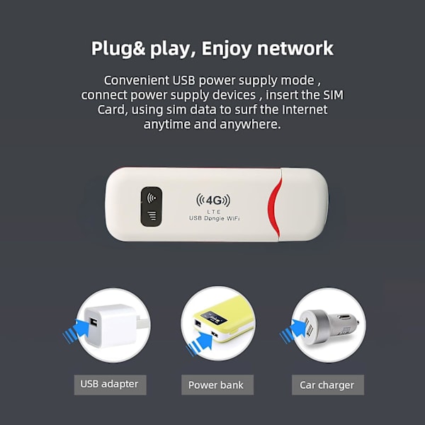 Bærbar Trådløs WiFi Router Understøtter 10 Brugere Højhastigheds Stabilt Signal WPA WPA2 Kryptering Router til Hjem Rejser Kontor -GSLHL