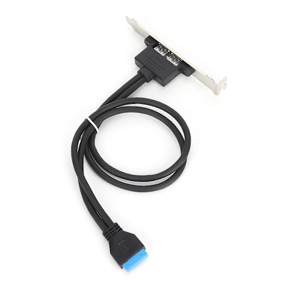 Dobbel USB-skjermkabel Hovedkort 19-pin til Dual Port A Hunn Extension Bakpanel Brakett Svart
