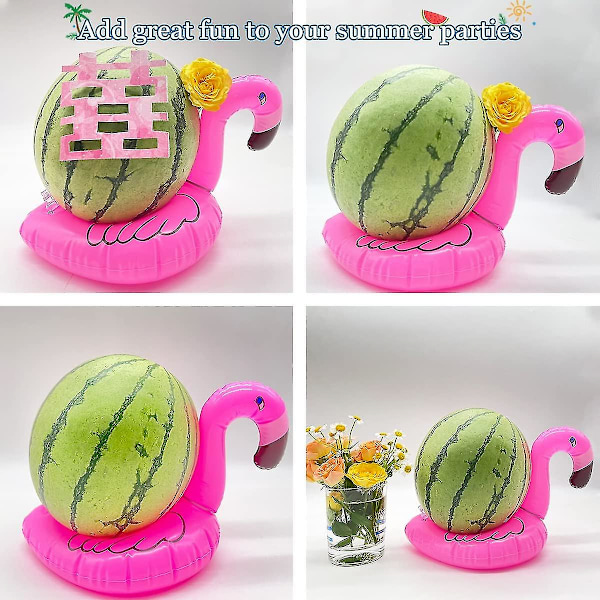 Flamingokops Holder, Oppustelig Drikkeholder Til Pool, Whirlpool, Strand, Flydebrikker, Vandlegetøj, Hawaiiansk Luau Festpynt (12 Pak)