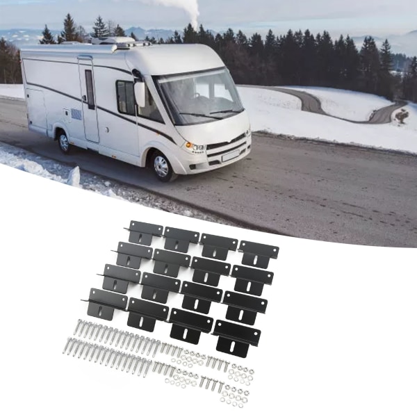 YI 4 sett solcellepanel monteringsbrakett aluminium solcellepanel Z braketter svart for RV båter bobiler