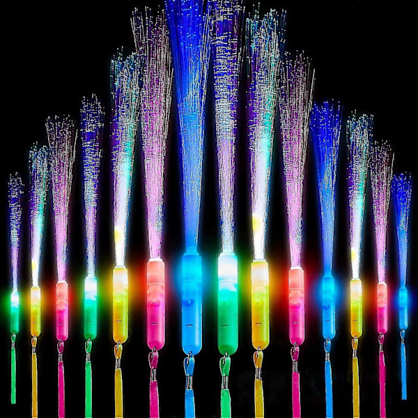 12 Pcs Glow Sticks Led Light Stick Fibreglass Glow Sticks, 3 Modes Colour Flashing, For Christmas, Party, Concert Raves