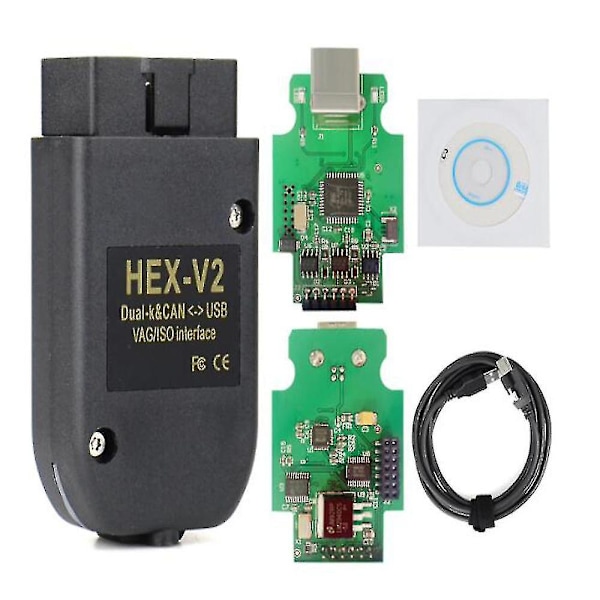 HEX V2 VCDS USB Diagnostisk Interface English + Danish