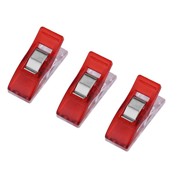 20pcs/pack Plastic Needlework Clip For Quilting Sewing Knitting Fabric Binding Clamps (Red)