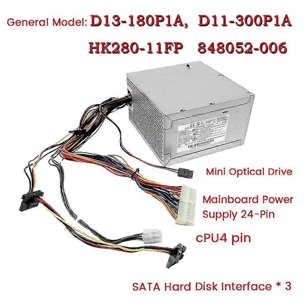 Chassis Strømforsyning til 300W PSU til Desktop Workstation 24 Pins Strømforsyning D13-18
