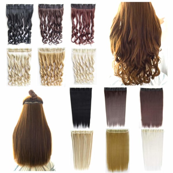 Clip-on / Hair extensions krøllete og rette 70cm - 24 farger Lockigt - 2